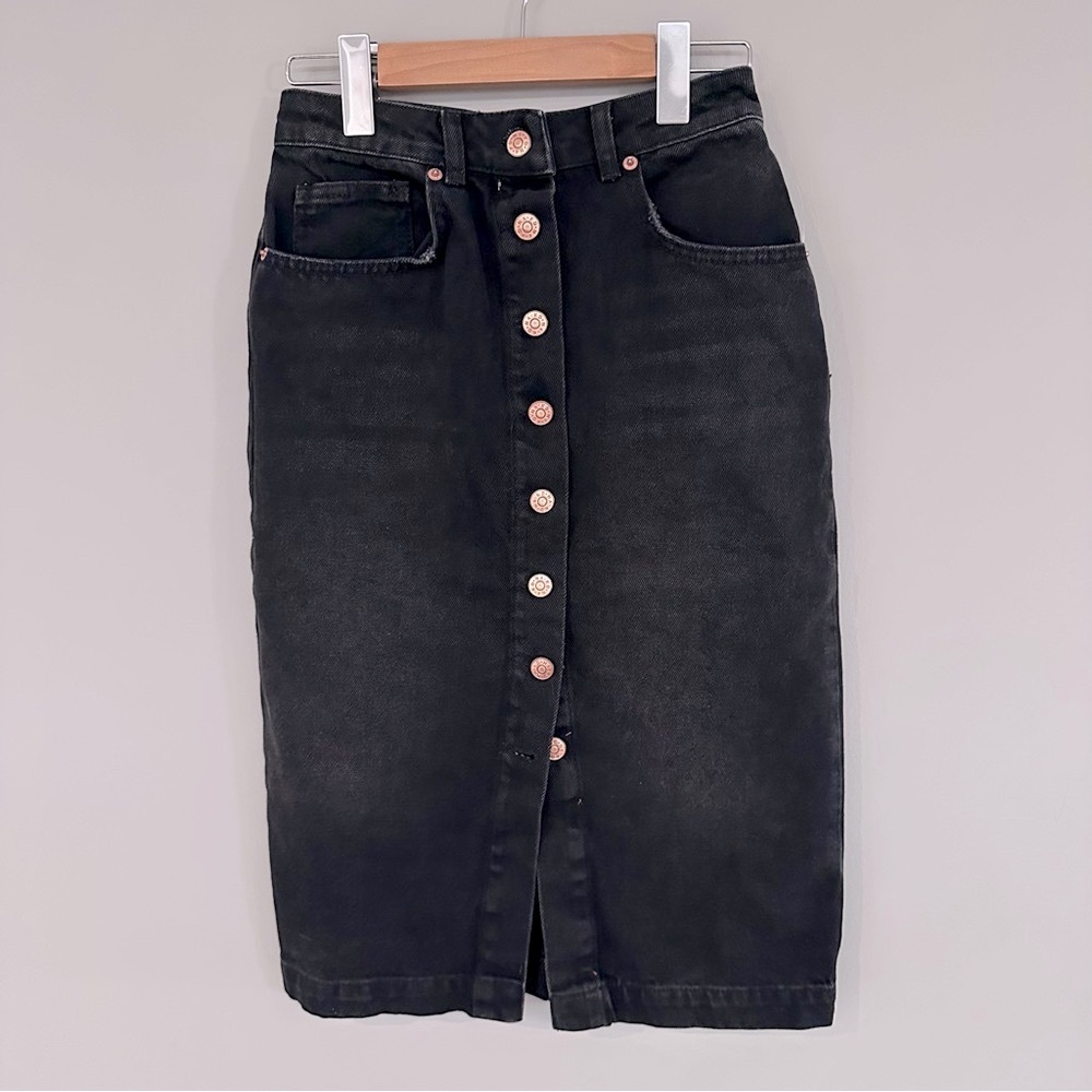 Black Denim Button-Front Skirt from NA-KD BNWT size 36
